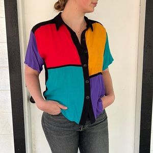 Retro short sleeve button up